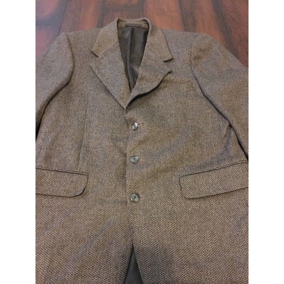 Bernhard Altman 41R 41 R Brown Houndstooth Wool Blazer Sportcoat Jacket Men’s B4 - Picture 2 of 6